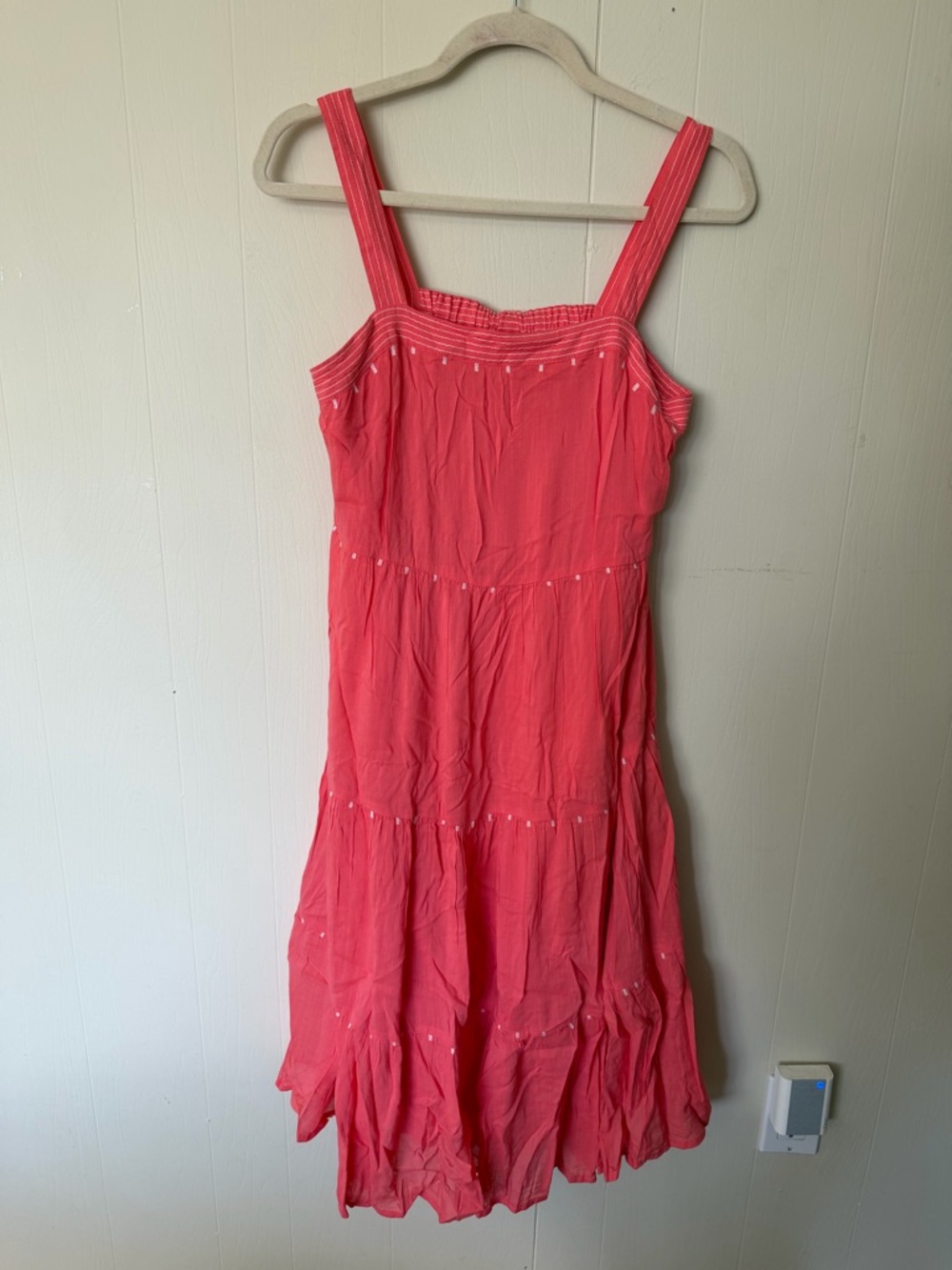 Old Navy Coral Tiered Midi Sundress